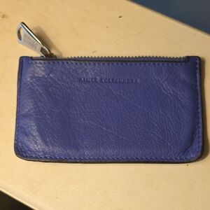 Aimee Kestenberg Purple Pebbled Leather Zip Card Case